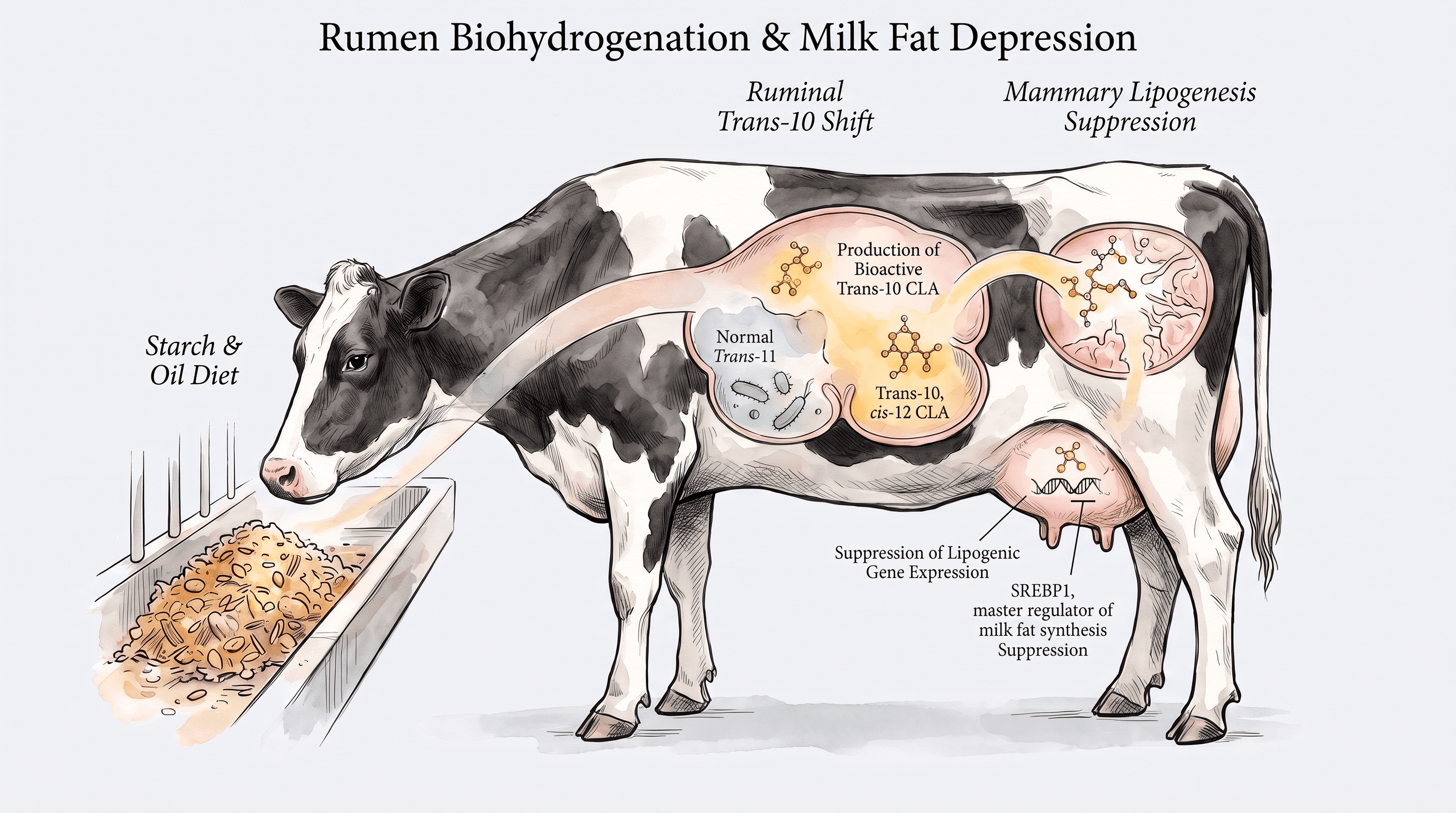 Milk fat depression starts in the rumen