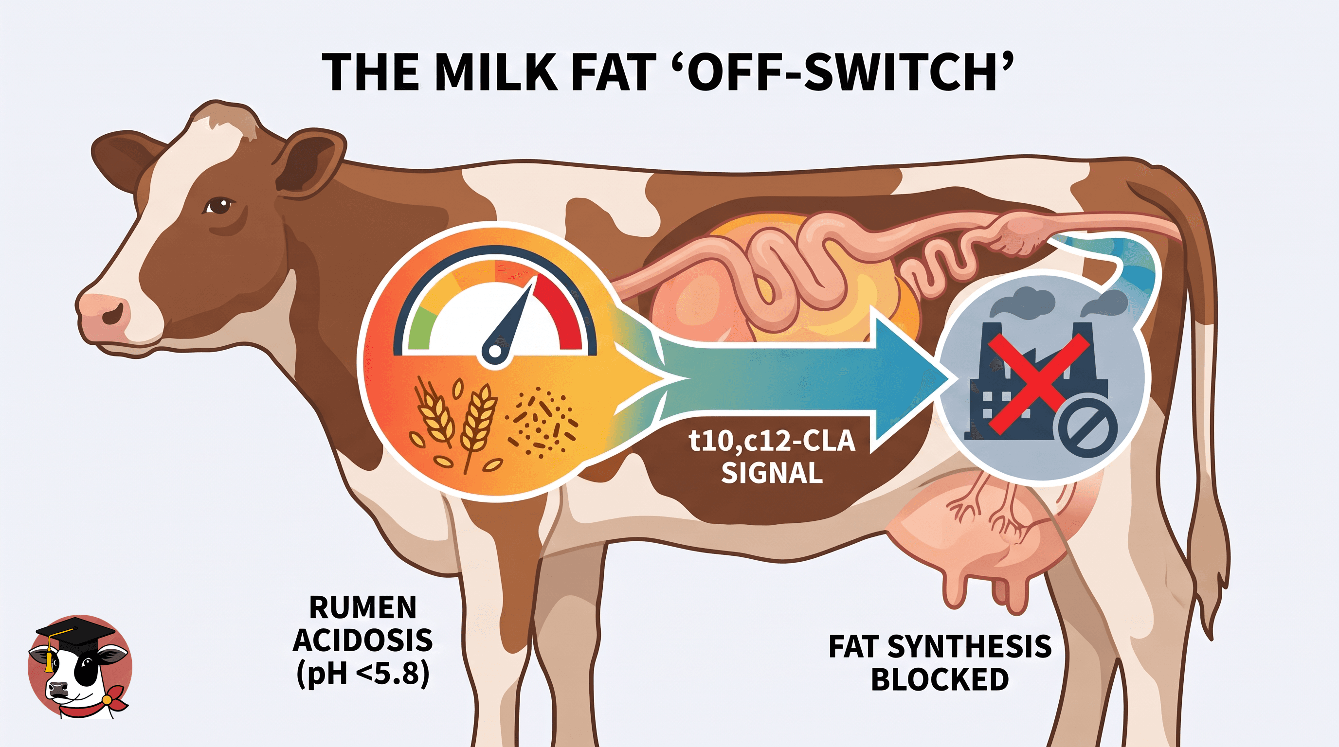 Reading milk fat as a rumen alarm