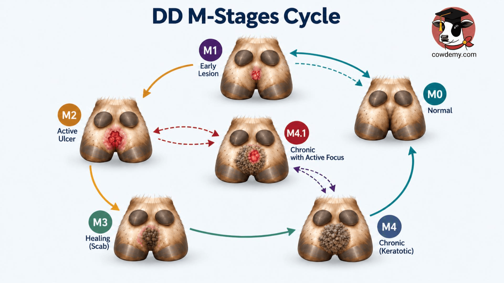 Digital Dermatitis Staging: M0 to M4.1