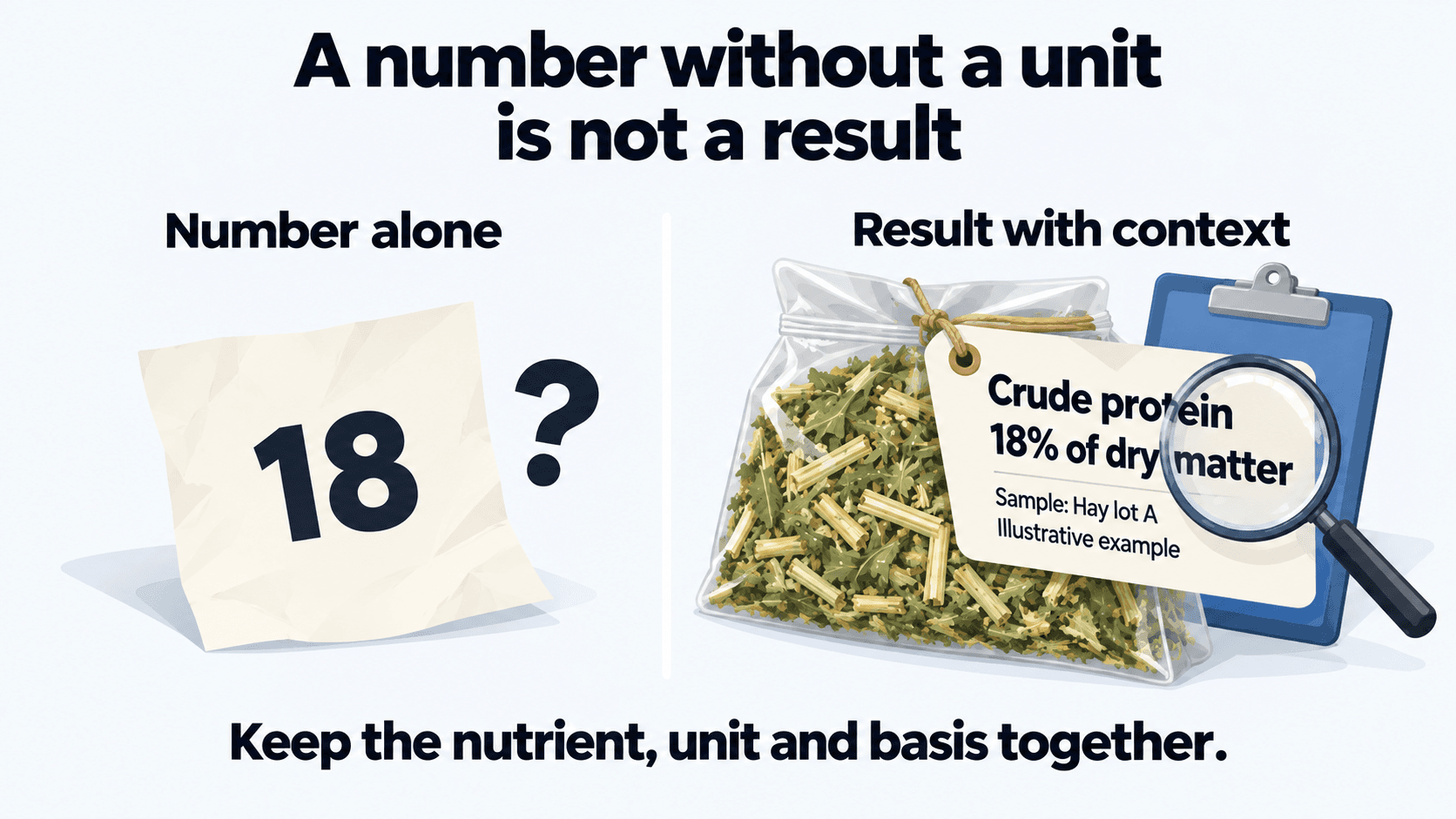 A number without a unit is not a result