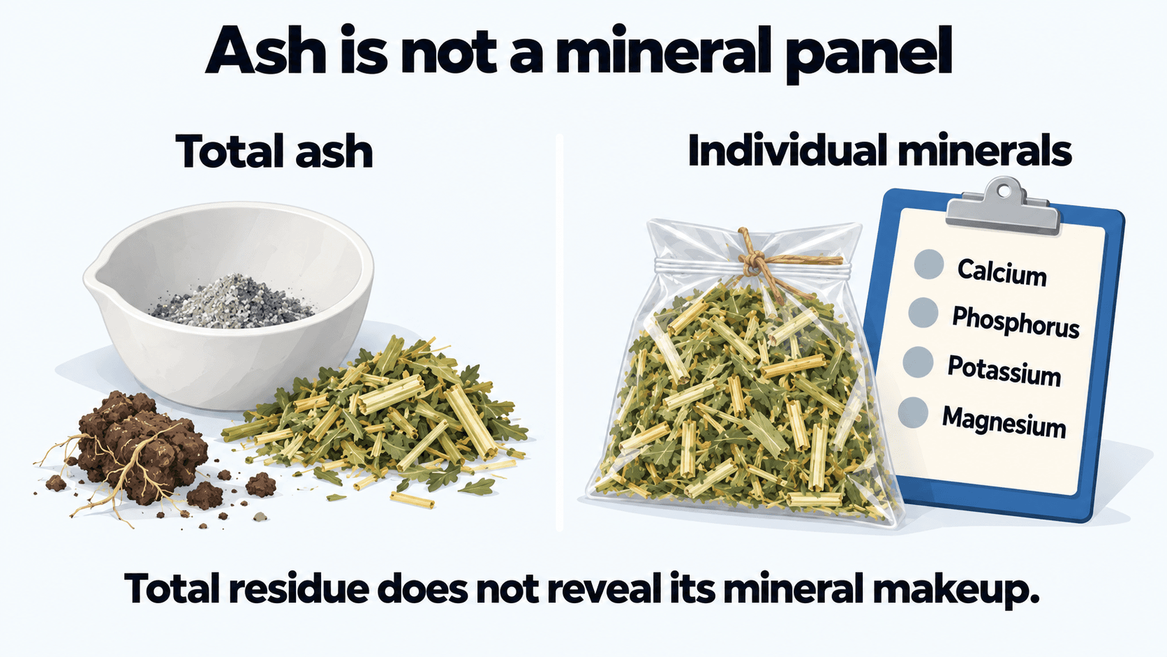 Ash is not a mineral panel