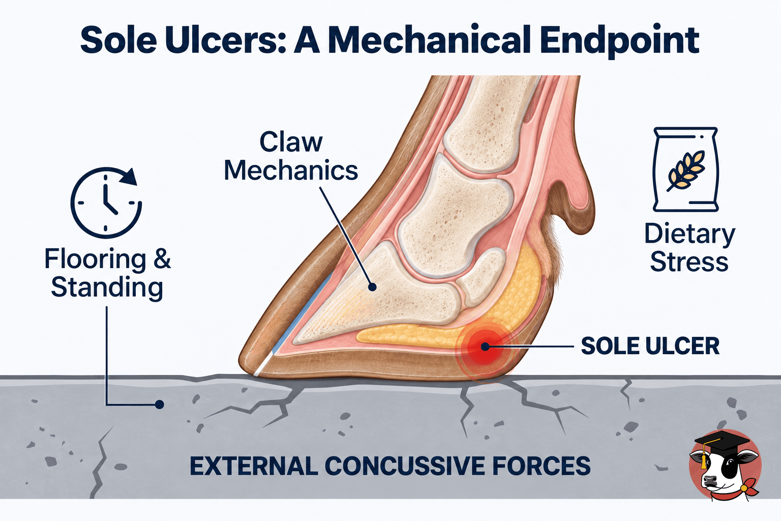 Sole Ulcers, Laminitis, and Diet: Separating Evidence from Assumption