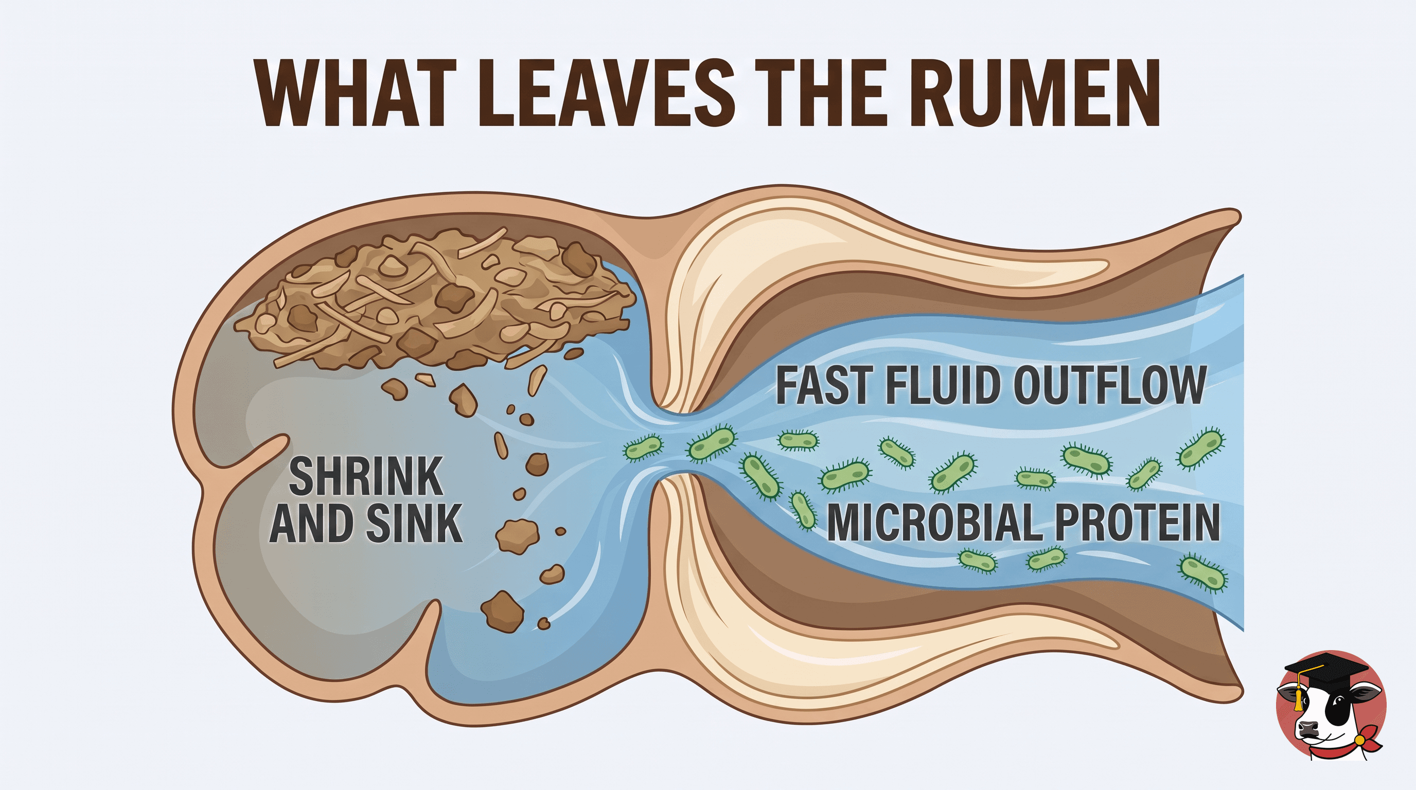 What Leaves the Rumen